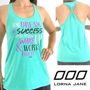 Lorna Jane Work For It Twisted Back Tank Top in Mint Size Medium
